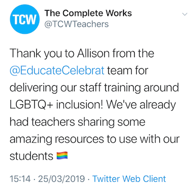 Copy of a tweet from @TCWTeachers